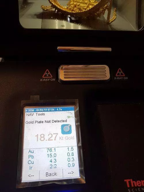 Professional XRF testing of gold jewellery at Birmingham Gold Company