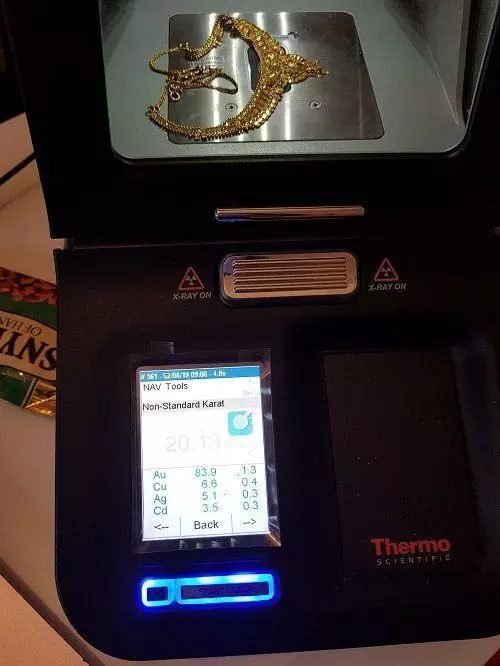 XRF test 3 - below 22ct