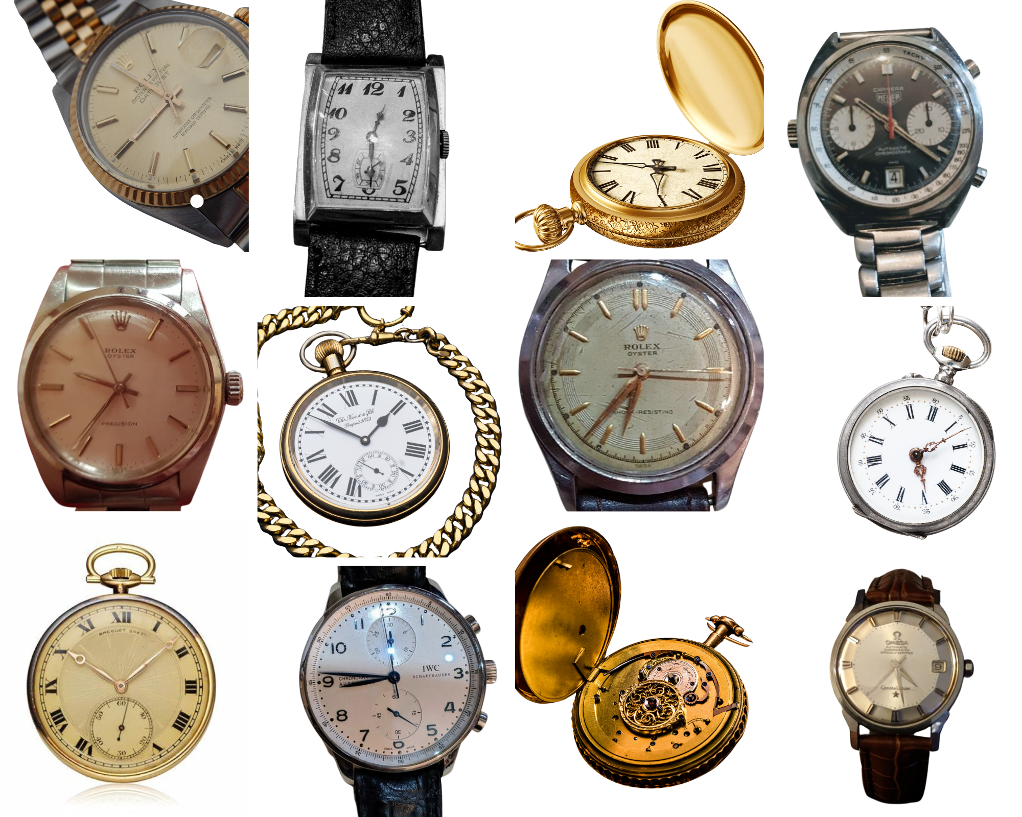 Collage of Vintage Watches We Buy Sell a Vintage Watch or pocket watch 